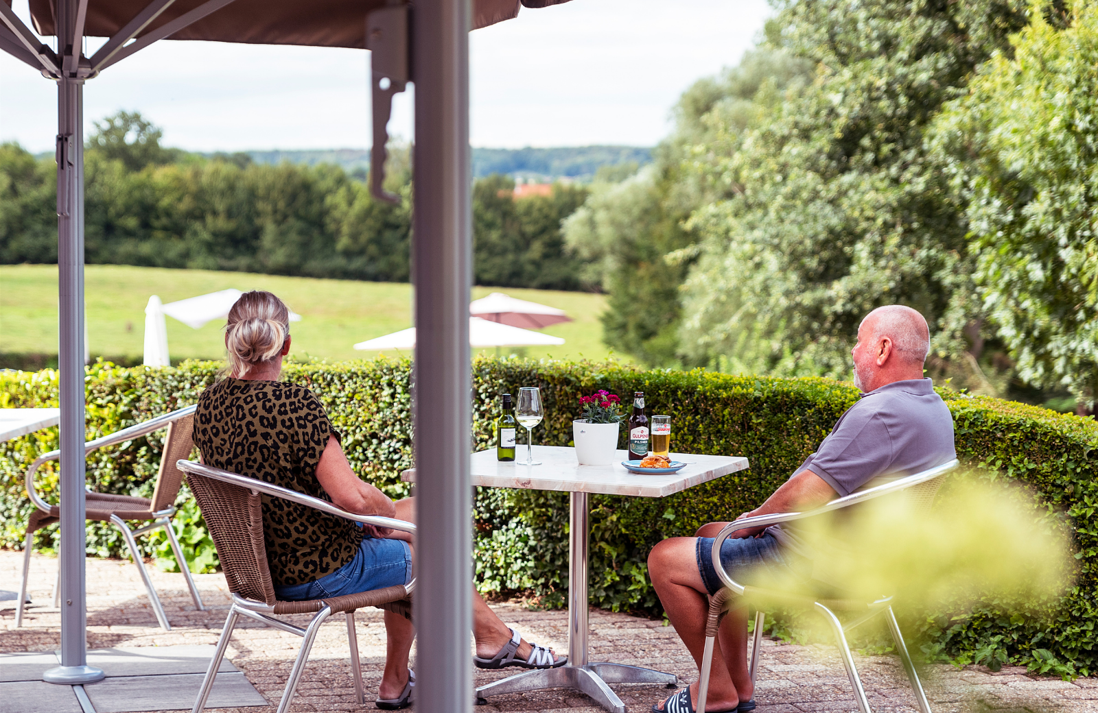 Receptie en boerderij-terras